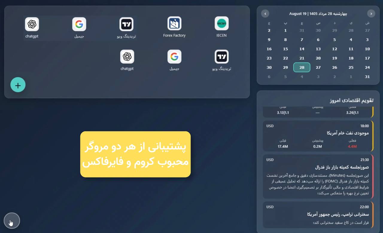 نمای کلی تب جدید